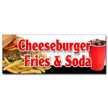 CHEESEBURGER FRIES SODA DECAL Sticker Lunch Dinner Special Food Value